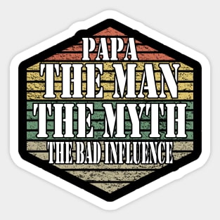 Papa The Man The Myth Cool Vintage Text Sticker